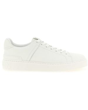 Balmain B-Court Trainers With Structured Sole - White
