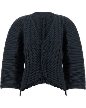 Issey Miyake Cardigan "Unfurling Pleats" - Blau