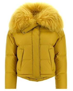Army by Yves Salomon Fur Insert Down Jacket - Yellow