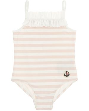 Moncler Striped One-piece Swimsuit - White