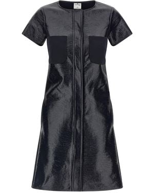 Courreges 2-Pocket Vinyl Dress - Black