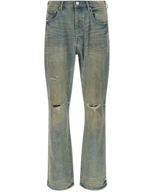 Purple 'p026 Dirty Fade Rip Boot' Jeans - Green