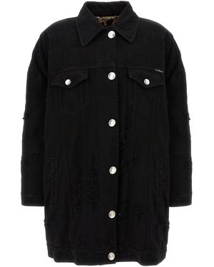 Dolce & Gabbana Denim Long Jacket - Black