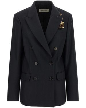 Dries Van Noten Zweireihiger Blazer "Barrysta" Mit Stickerei - Schwarz