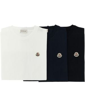 Moncler 3-pack Logo Patch T-shirt - Black