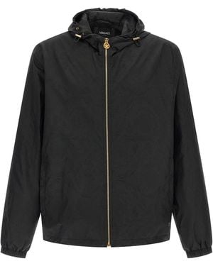 Versace 'Barocco' Jacquard Windbreaker - Black
