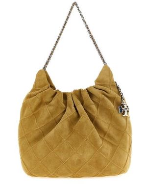Tory Burch Borsa A Spalla 'Hobo Mini Fleming' - Metallizzato