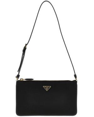 ショルダーバッグ・ポシェット PRADA SMALL RE-NYLON AND LEATHER SHOULDER BAG WITH PADLOCK Prada Small Re-nylon And Leather Shoulder Bag With Padlock