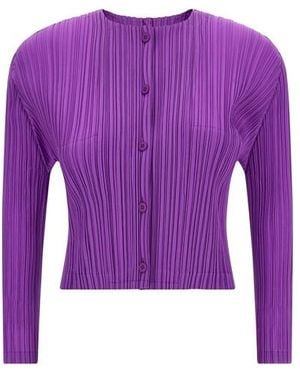Pleats Please Issey Miyake Cardigan 'Monthly Colors: August' - Viola
