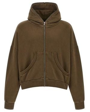 Entire studios 'eternal Zip Washed' Hoodie - Green