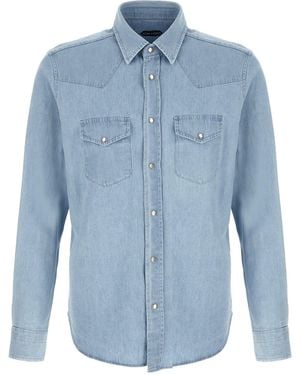 Tom Ford Western Denim Shirt - Blue