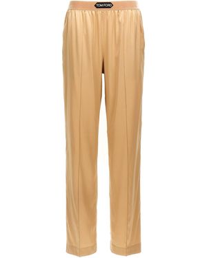 Tom Ford Silk Trousers - Natural