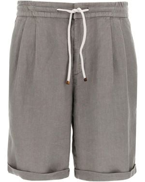 Brunello Cucinelli Linen Bermuda Shorts - Grey