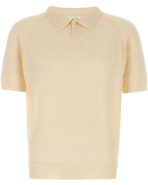 Ma'ry'ya Bouclé Polo Shirt - White