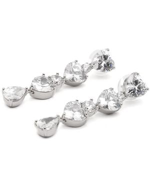 Self-Portrait 'crystal Heart Tiered' Earrings - White
