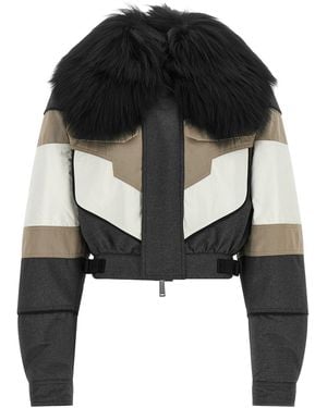 DSquared² Couture Ski Bomber With Voluminous Collar - Black