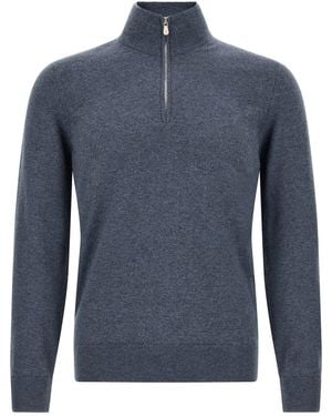 Brunello Cucinelli Half-zip Jumper - Blue