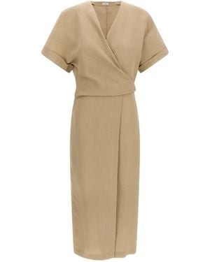 Brunello Cucinelli Wrap Dress - Natural