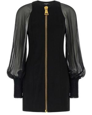 Balmain Abito Zip Xl - Nero