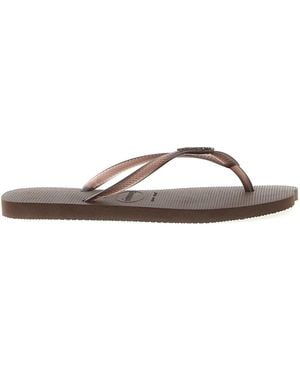Havaianas 'new Slim Split' Thong Sandals - Black