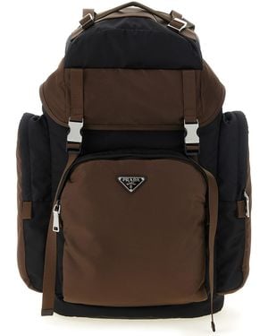 Prada Rucksack Aus Re-Nylon - Schwarz