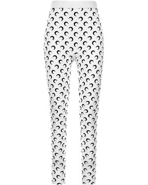 Marine Serre 'Moon Printed Jersey' Leggings - White