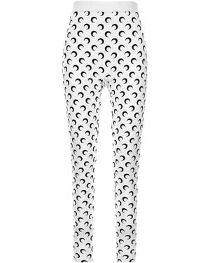 Marine Serre 'Moon Printed Jersey' Leggings - White