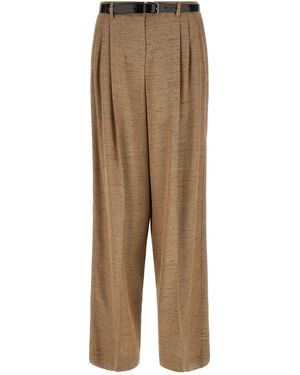 Dolce & Gabbana Tweed Effect Trousers - Natural