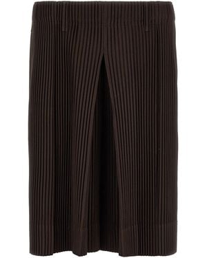 Homme Plissé Issey Miyake 'tailored Pleats 2' Bermuda Shorts - Black