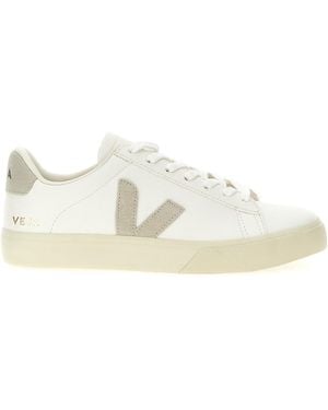 Veja Sneaker Veloursleder-Logo-Detail - Weiß
