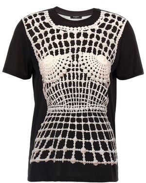 Balmain T-Shirt 'Sl Embroidery Print Trompe L'Oeil' - Nero