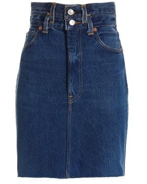 RE/DONE Gonna 'Double Waisted Pencil' Re Done x Levi's - Blu