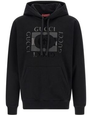 Gucci ' Incrocio Gg' Hoodie - Black