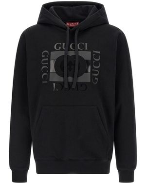 Gucci ' Incrocio Gg' Hoodie - Black