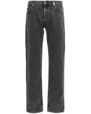 McQueen 'Metal Plate' Jeans - Grey