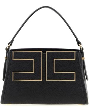 Elisabetta Franchi Small Logo Shoulder Bag - Black