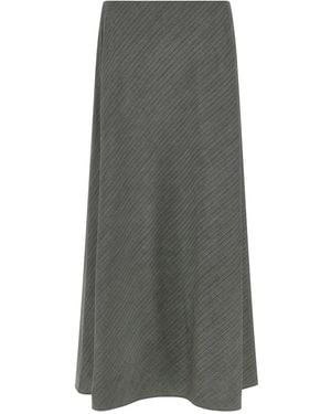 Alberta Ferretti Bell Chevron Skirt - Grey