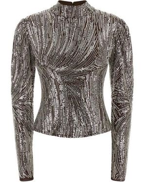 Rabanne Top Paillettes - Nero