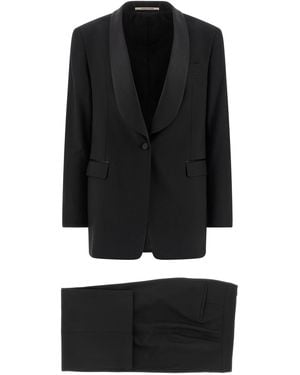 Tagliatore 'clarita' Tuxedo Dress - Black