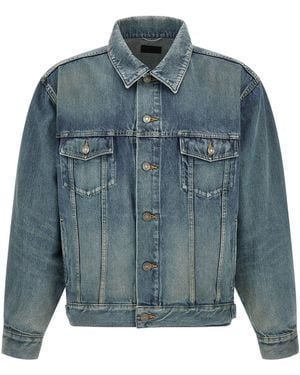 Saint Laurent Giacca Trucker Con Dettagli Incisi - Blu