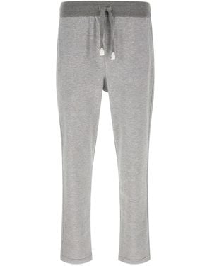 Brioni Piqué Cotton Joggers - Grey