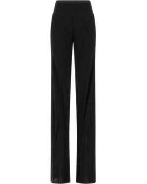 Rick Owens Bias Washed Silk Georgette Trousers - Black