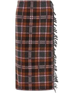 Guest In Residence 'tartan Wrap' Skirt - Brown
