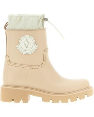 Moncler Rain Boots With Drawstring Detail - Natural