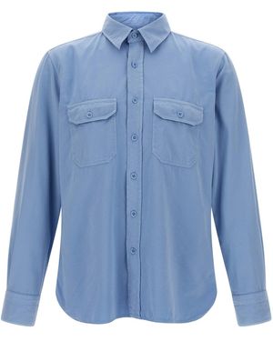 Tom Ford Faille Shirt With Chest Pockets - Blue