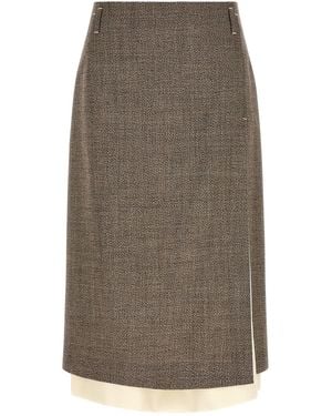 Tela Multi-layer Hem Skirt - Brown