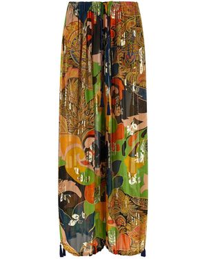 Etro Silk Trousers - Orange