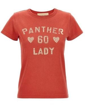 Valentino Garavani T-Shirt 'Panther Lady' - Rosso