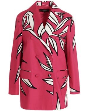 Rochas Blazer 'Floral Print' - Rot