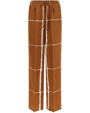 Kiton Silk Trousers - Brown